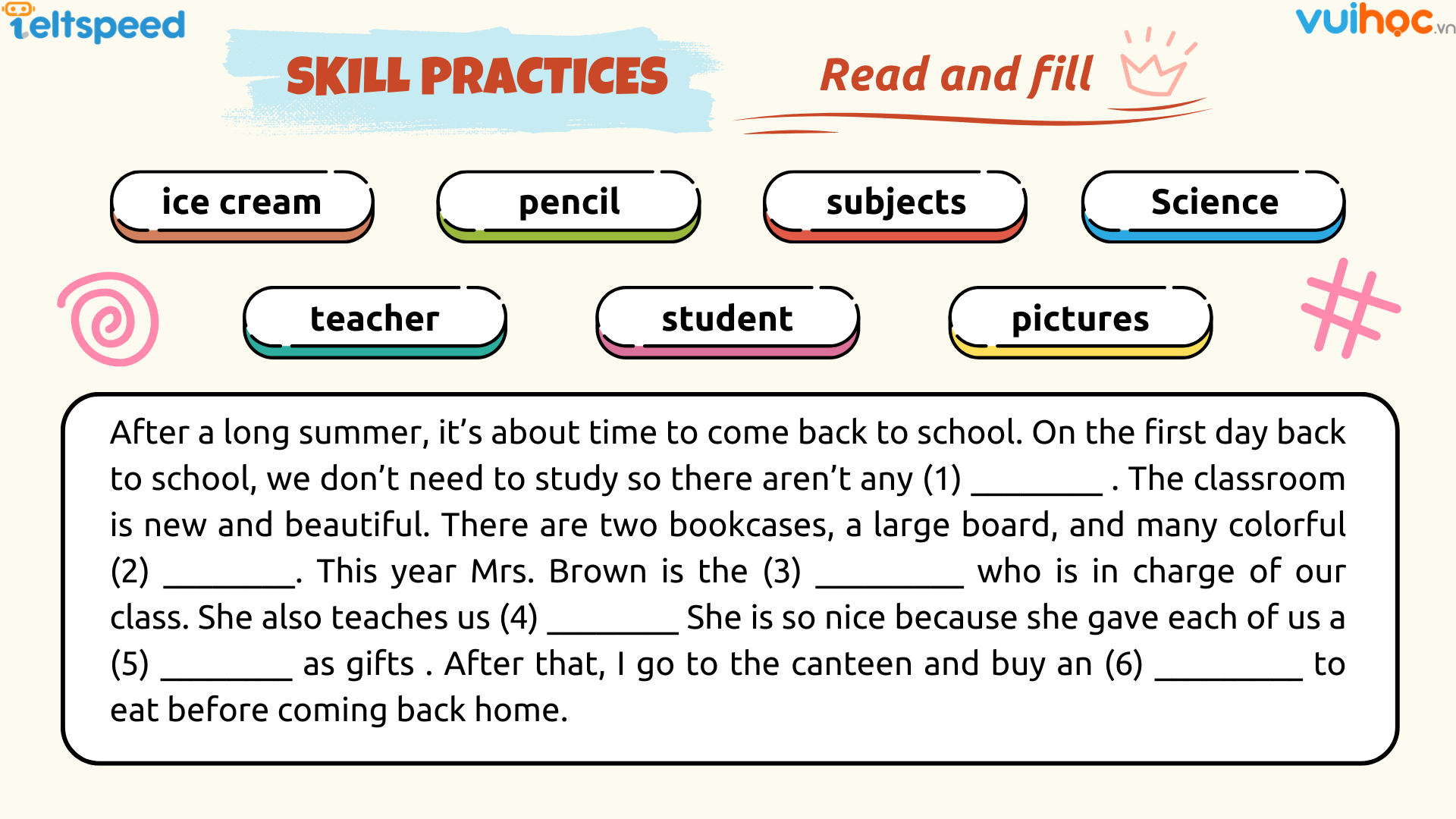 Con hãy hoàn thành bài tập của Skills Builder - Unit 3A: School ...